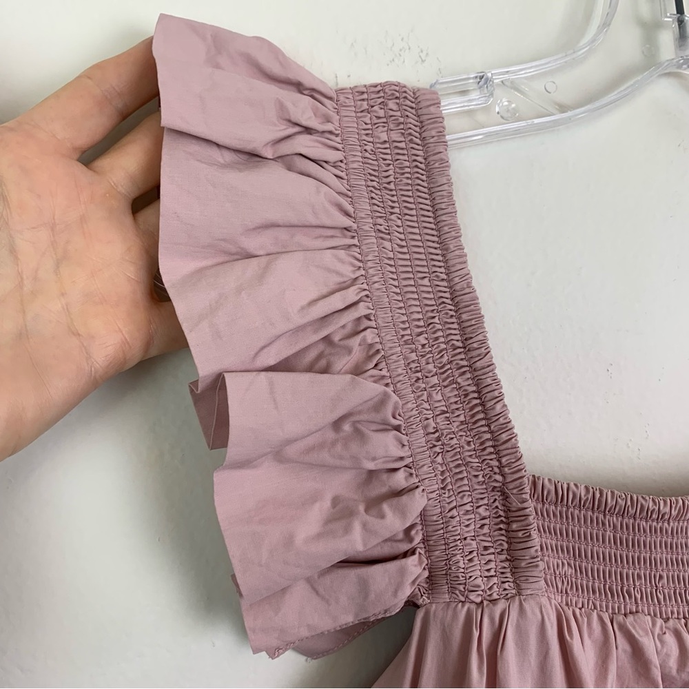 ENGLISH FACTORY Tiered Ruffle Midi Dress in Dusty Pink Size XS - Picture 8 of 16